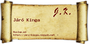 Járó Kinga névjegykártya