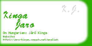 kinga jaro business card