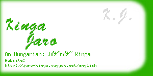 kinga jaro business card